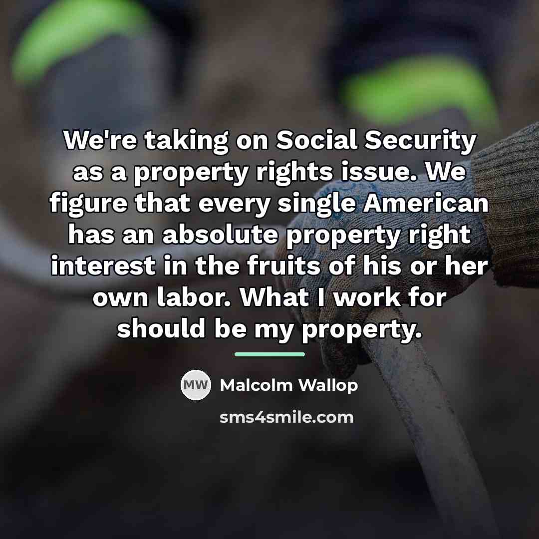 “We're taking on Social Security as a property rights issue.…” quote by Malcolm Wallop