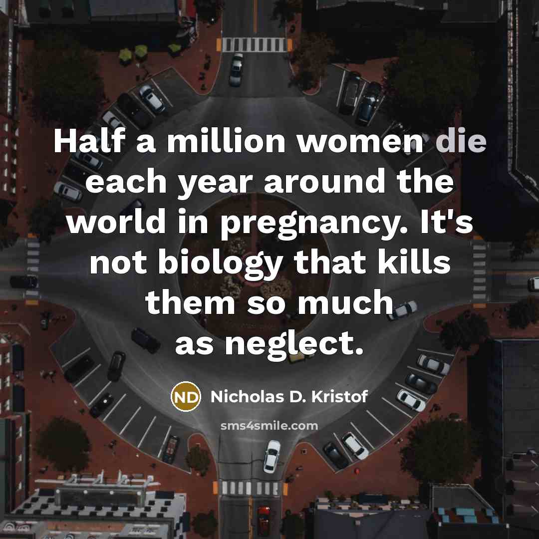 “Half a million women die each year around the world…” quote by Nicholas D. Kristof