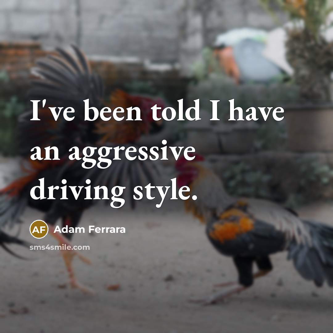 “I've been told I have an aggressive driving style.…” quote by Adam Ferrara
