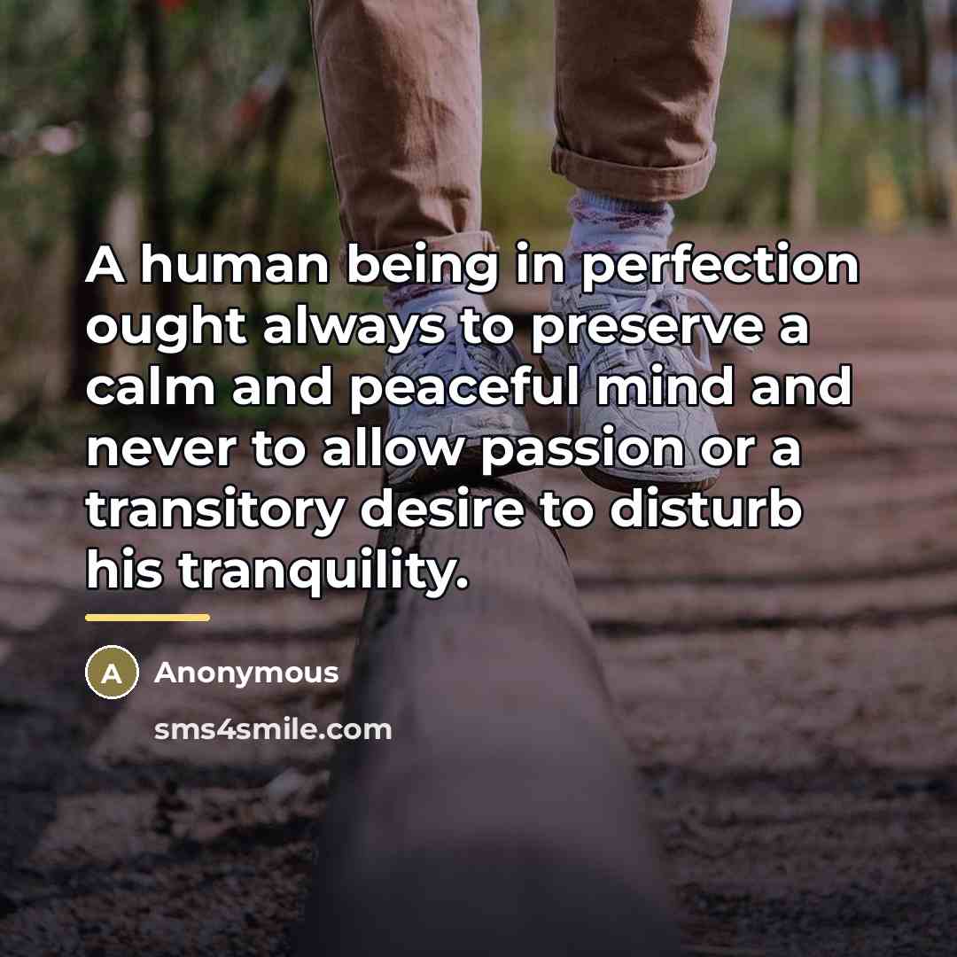 “A human being in perfection ought always to preserve a…” quote by Anonymous