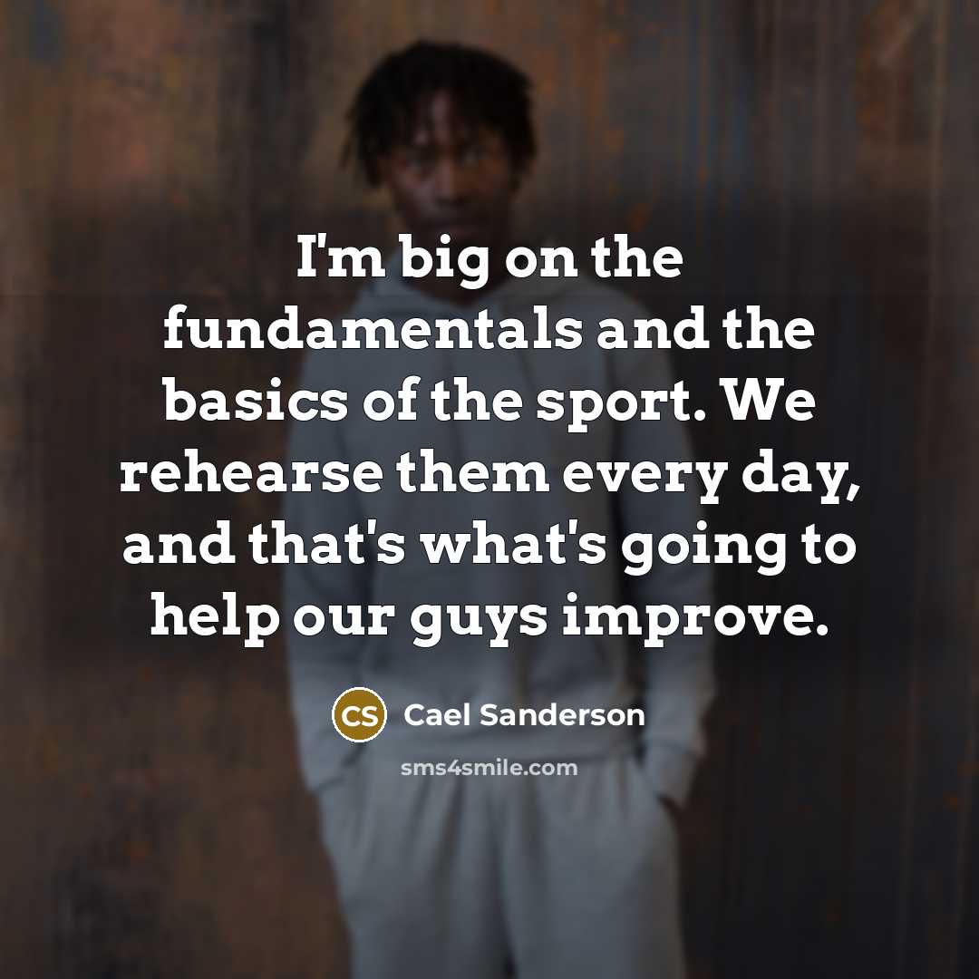 “I'm big on the fundamentals and the basics of the…” quote by Cael Sanderson