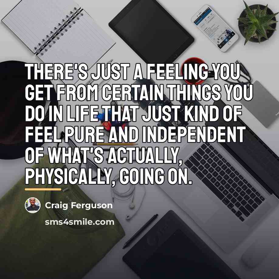 “There's just a feeling you get from certain things you…” quote by Craig Ferguson