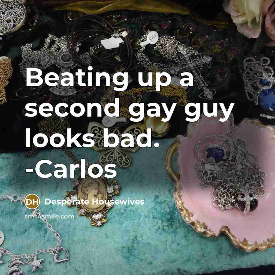 “Beating up a second gay guy looks bad. -Carlos” quote by Desperate Housewives