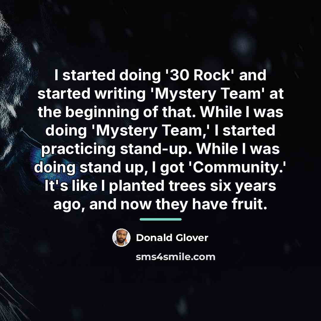 “I started doing '30 Rock' and started writing 'Mystery Team'…” quote by Donald Glover