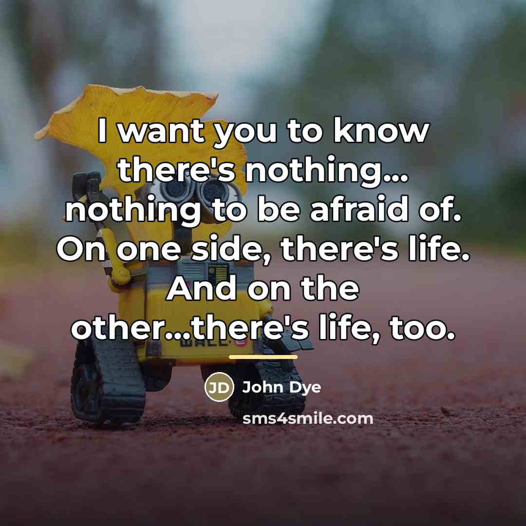 “I want you to know there's nothing... nothing to be…” quote by John Dye