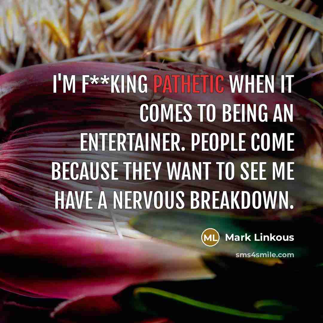 “I'm f**king pathetic when it comes to being an entertainer.…” quote by Mark Linkous