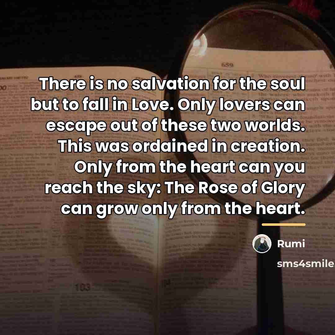“There is no salvation for the soul but to fall…” quote by Rumi