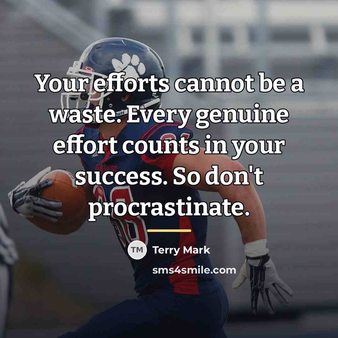 “Your efforts cannot be a waste. Every genuine effort counts…” quote by Terry Mark