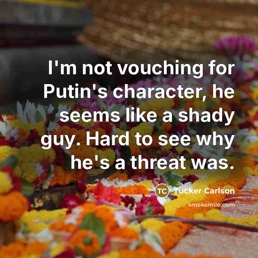 “I'm not vouching for Putin's character, he seems like a…” quote by Tucker Carlson