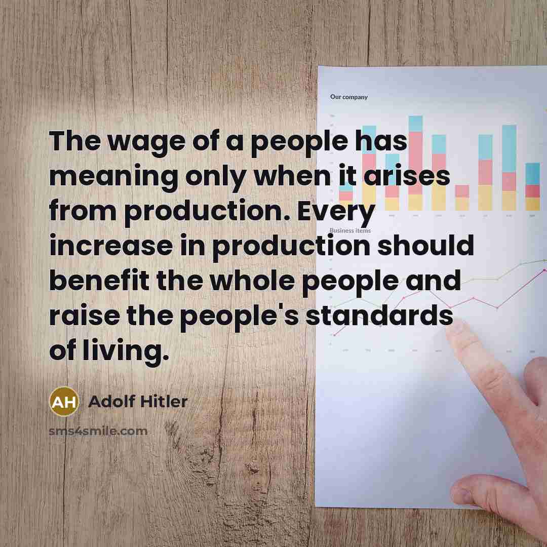 “The wage of a people has meaning only when it…” quote by Adolf Hitler