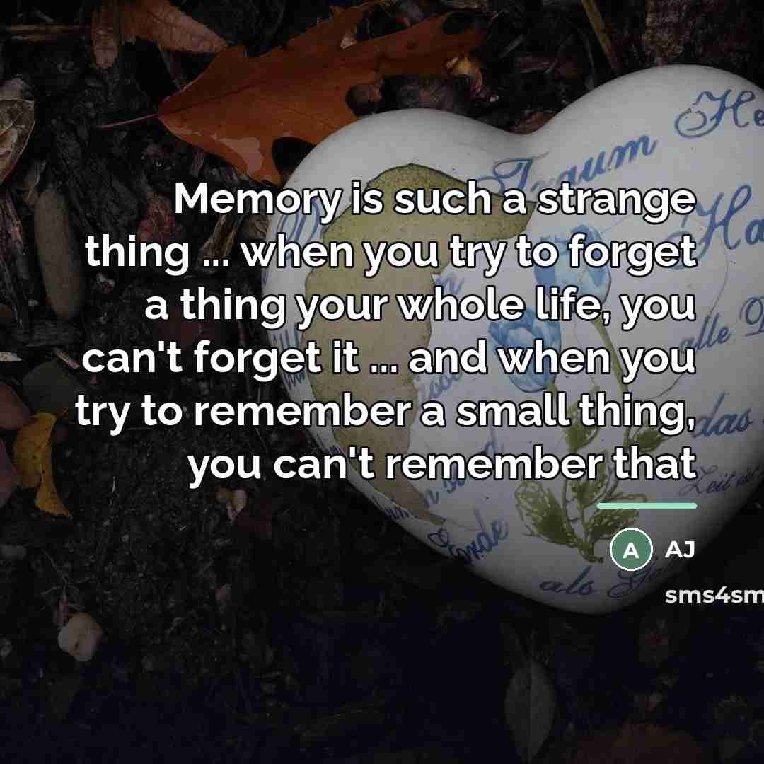 “Memory is such a strange thing ... when you try…” quote by AJ
