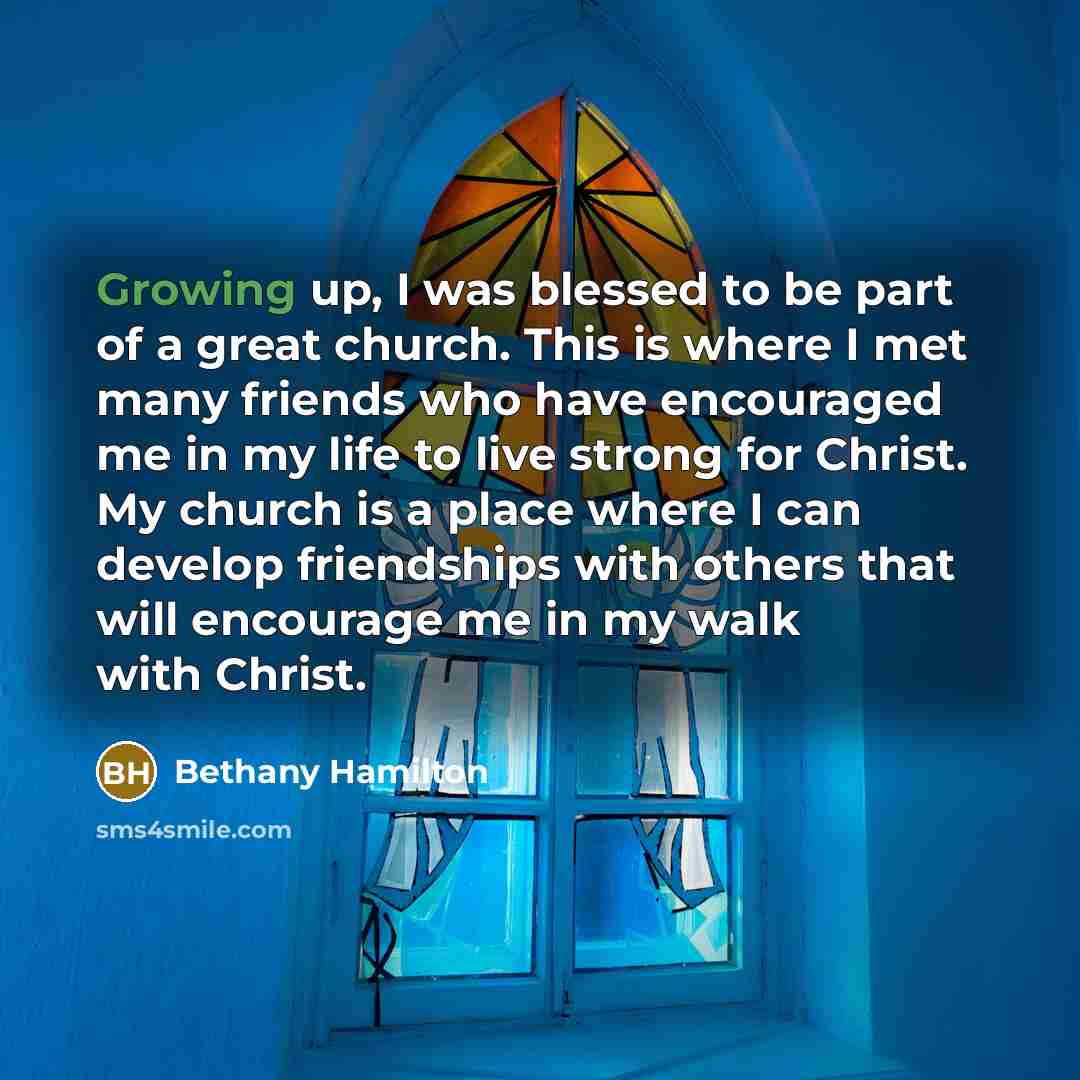 “Growing up, I was blessed to be part of a…” quote by Bethany Hamilton