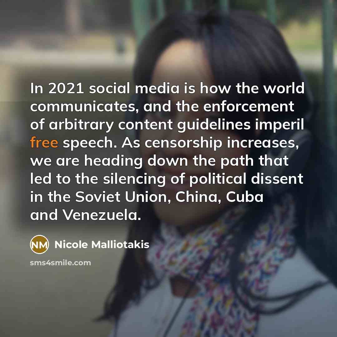“In 2021 social media is how the world communicates, and…” quote by Nicole Malliotakis
