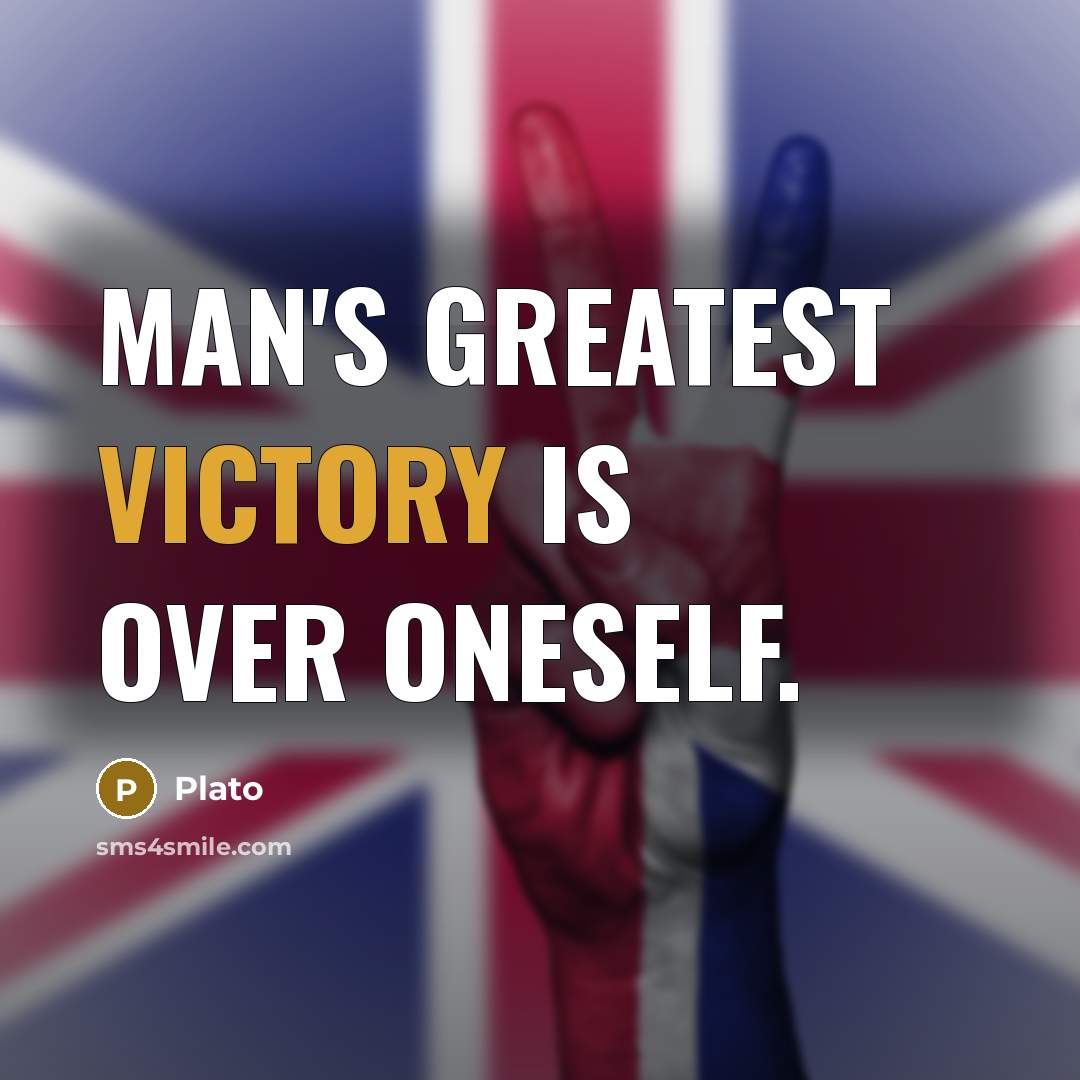 “Man's greatest victory is over oneself.…” quote by Plato