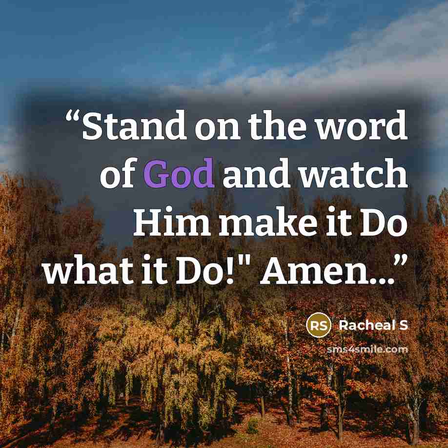 “Stand on the word of God and watch Him make it Do what it Do!" Amen...” quote by Racheal S