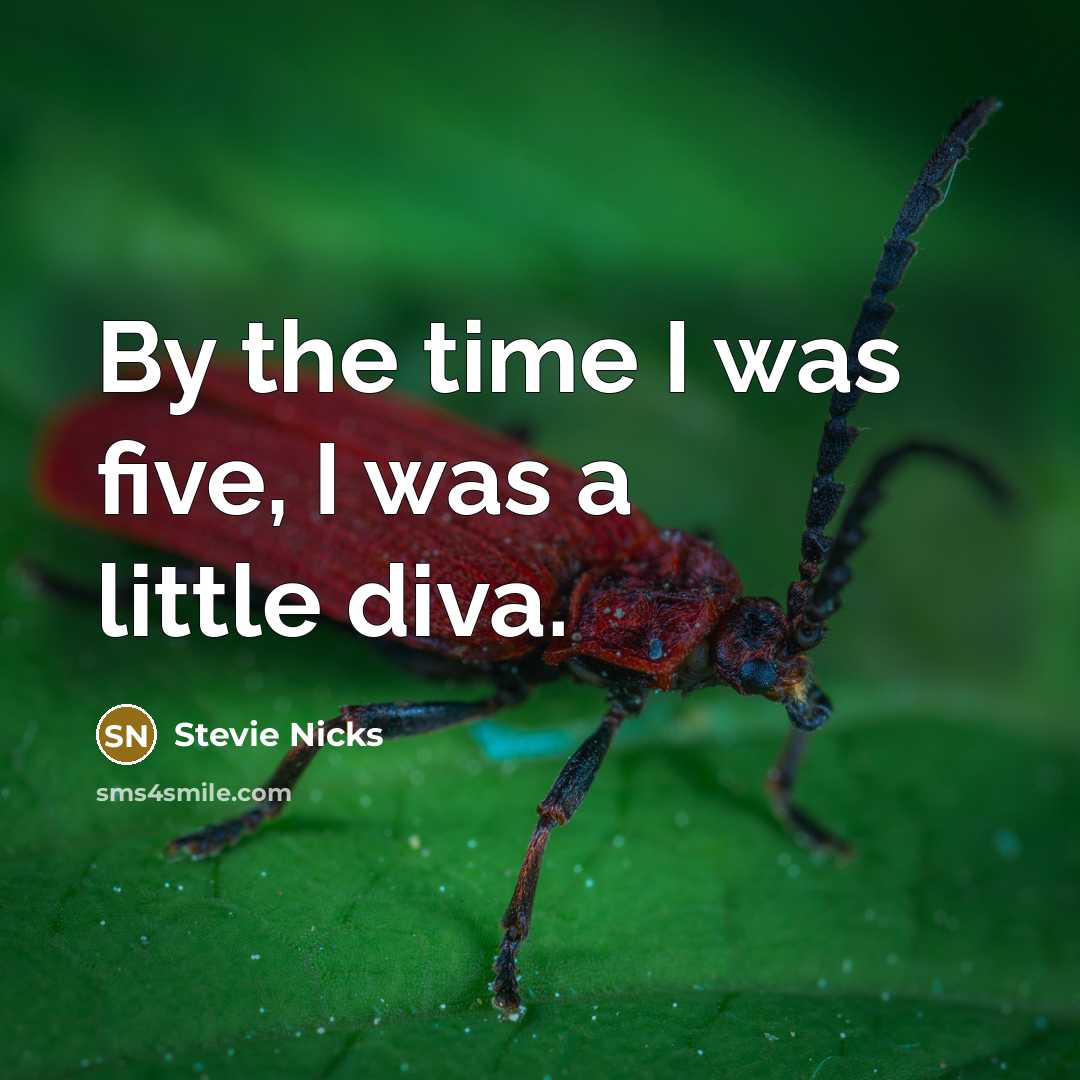 “By the time I was five, I was a little diva.” quote by Stevie Nicks