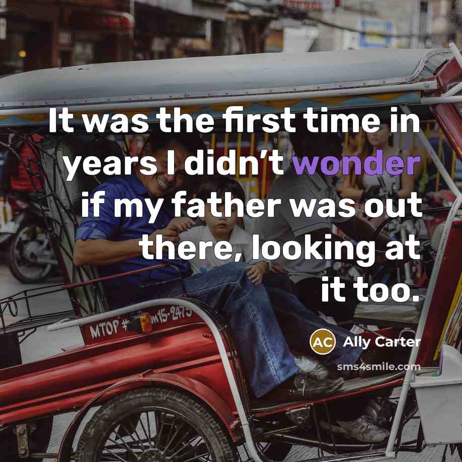 “It was the first time in years I didn’t wonder…” quote by Ally Carter