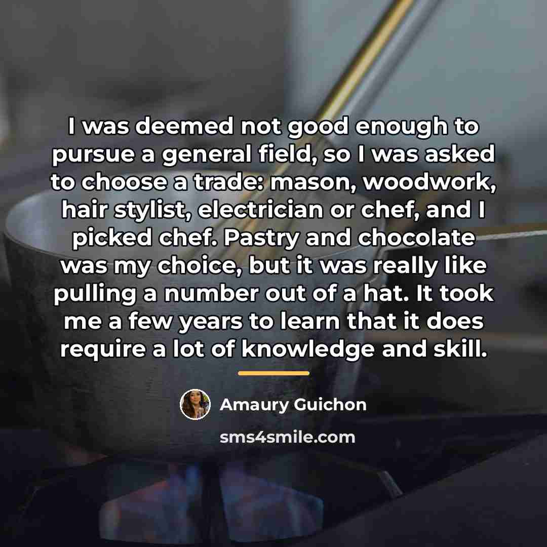 “I was deemed not good enough to pursue a general…” quote by Amaury Guichon