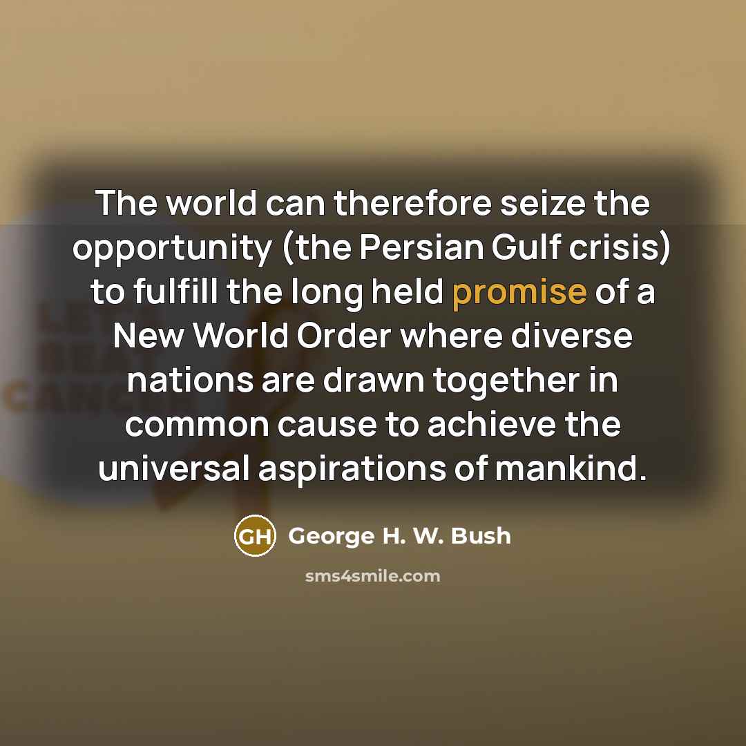 “The world can therefore seize the opportunity (the Persian Gulf…” quote by George H. W. Bush