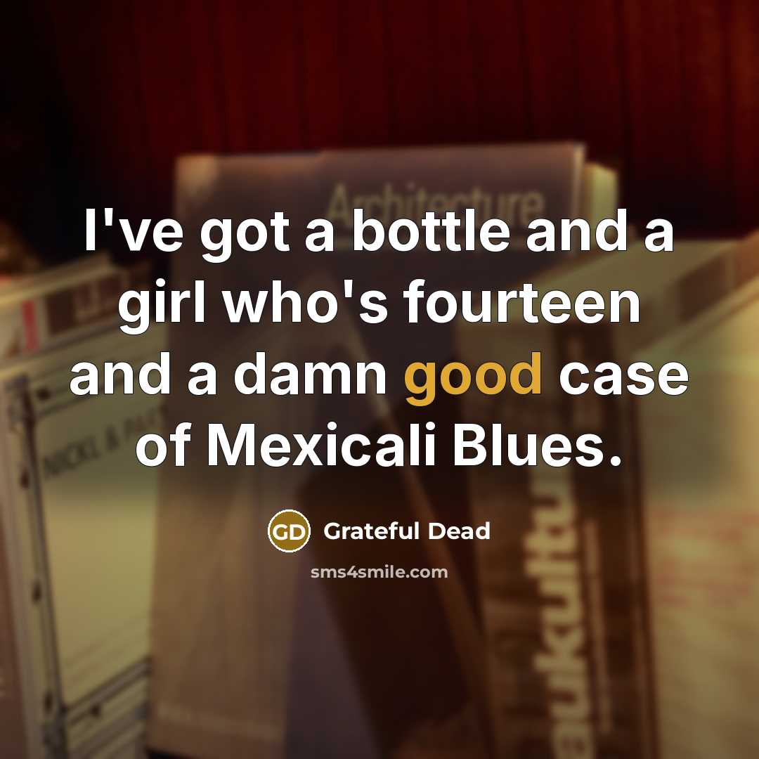 “I've got a bottle and a girl who's fourteen and…” quote by Grateful Dead