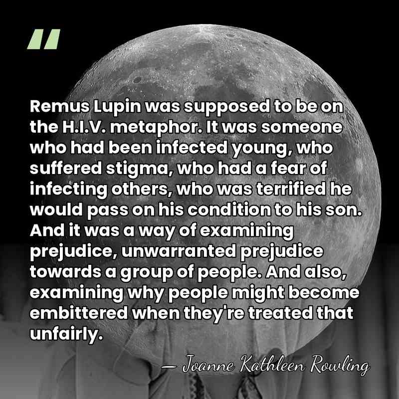 Remus Lupin was supposed to be on the H.I.V. metaphor. It was&hellip; - Joanne Kathleen Rowling