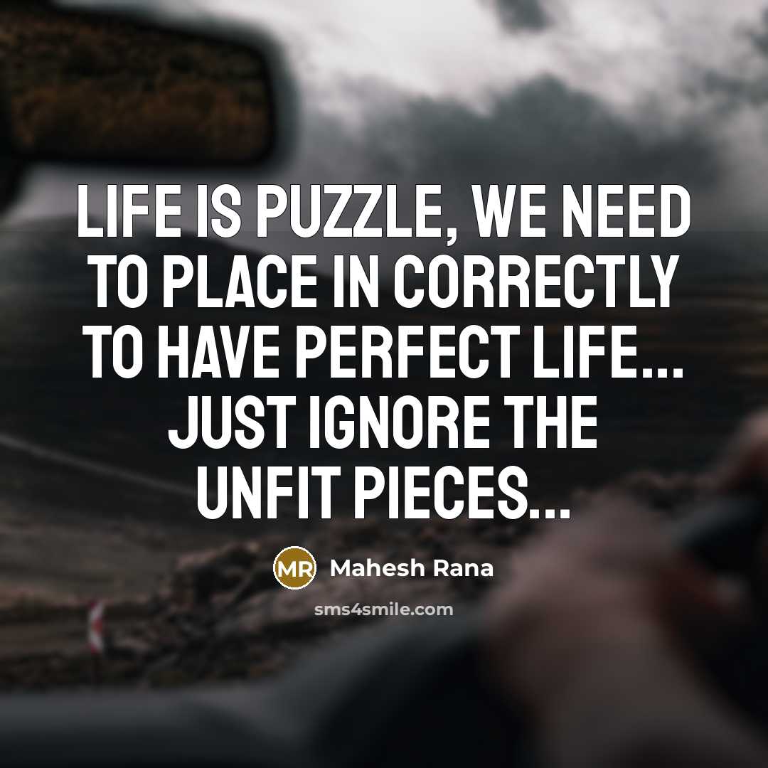 “Life is puzzle, we need to place in correctly to…” quote by Mahesh Rana