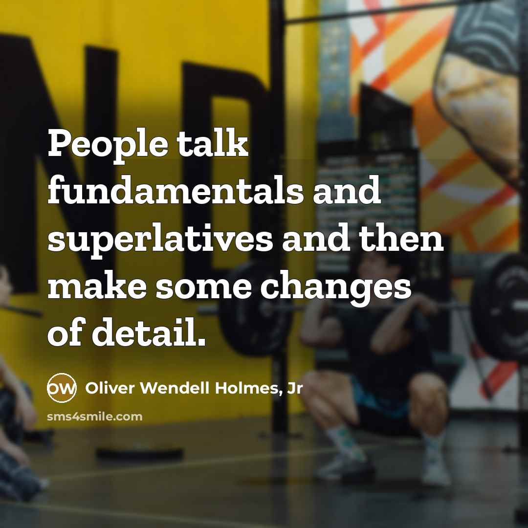 “People talk fundamentals and superlatives and then make some changes…” quote by Oliver Wendell Holmes, Jr