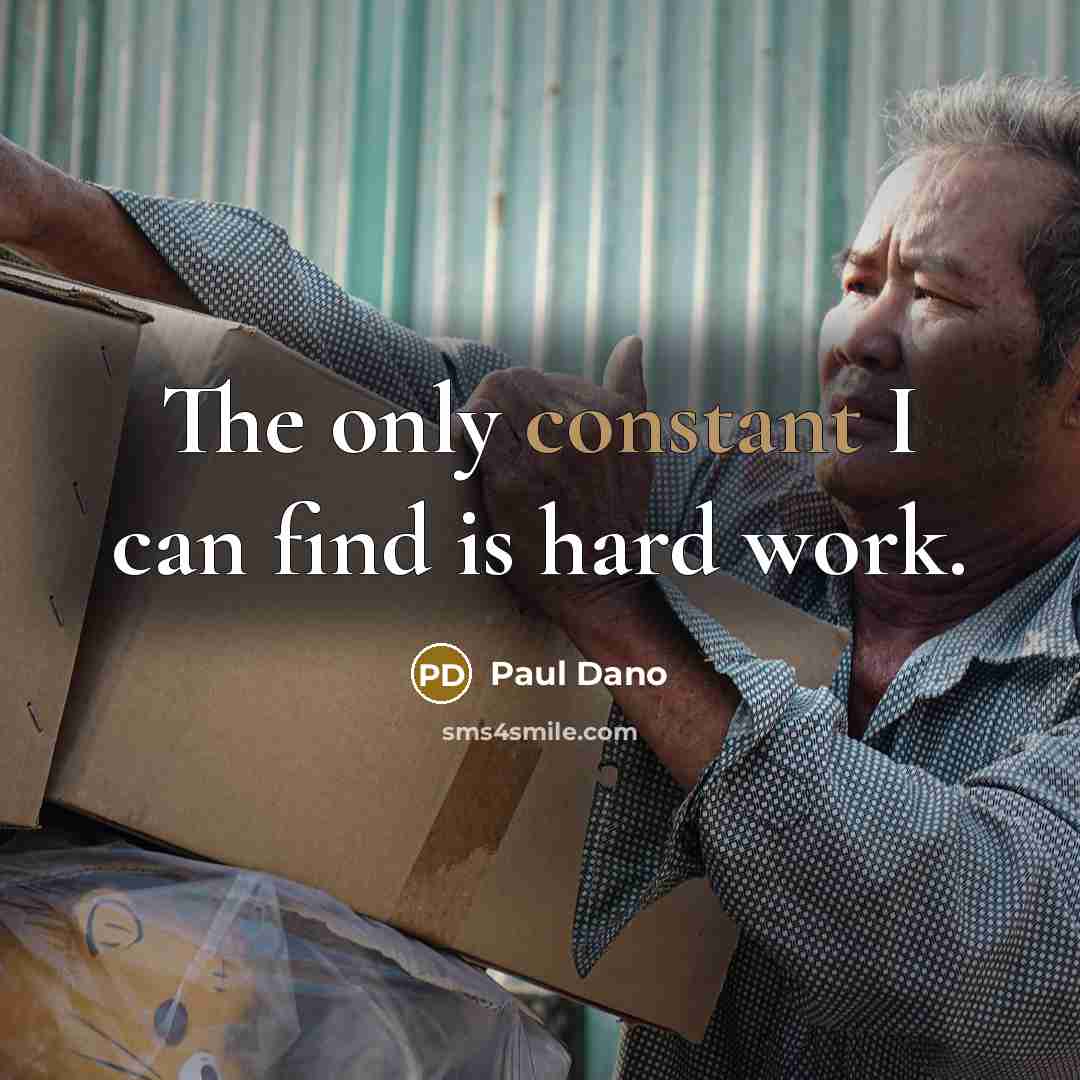 “The only constant I can find is hard work.…” quote by Paul Dano