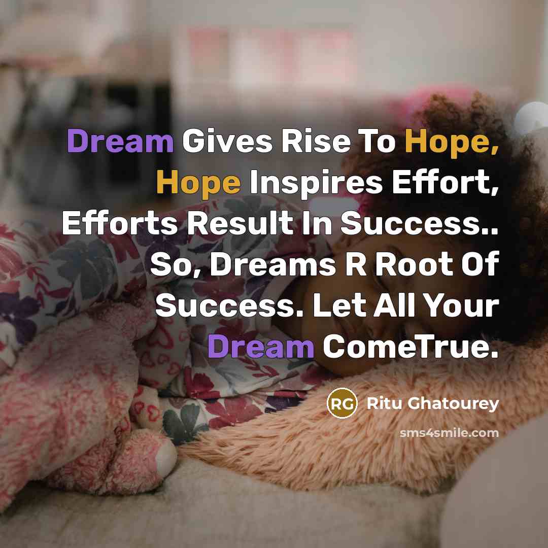 “Dream Gives Rise To Hope, Hope Inspires Effort, Efforts Result…” quote by Ritu Ghatourey
