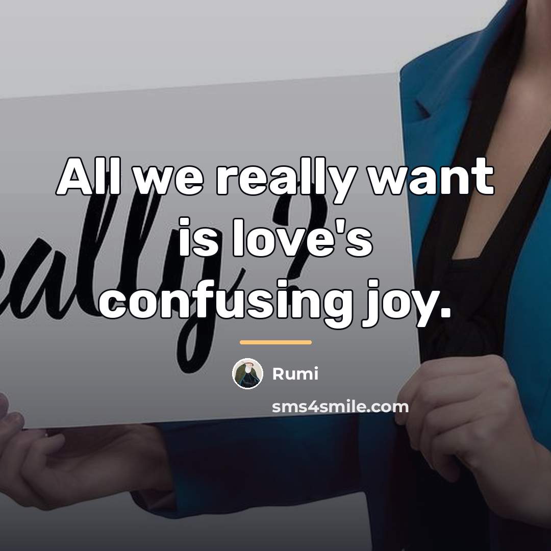 “All we really want is love's confusing joy.…” quote by Rumi