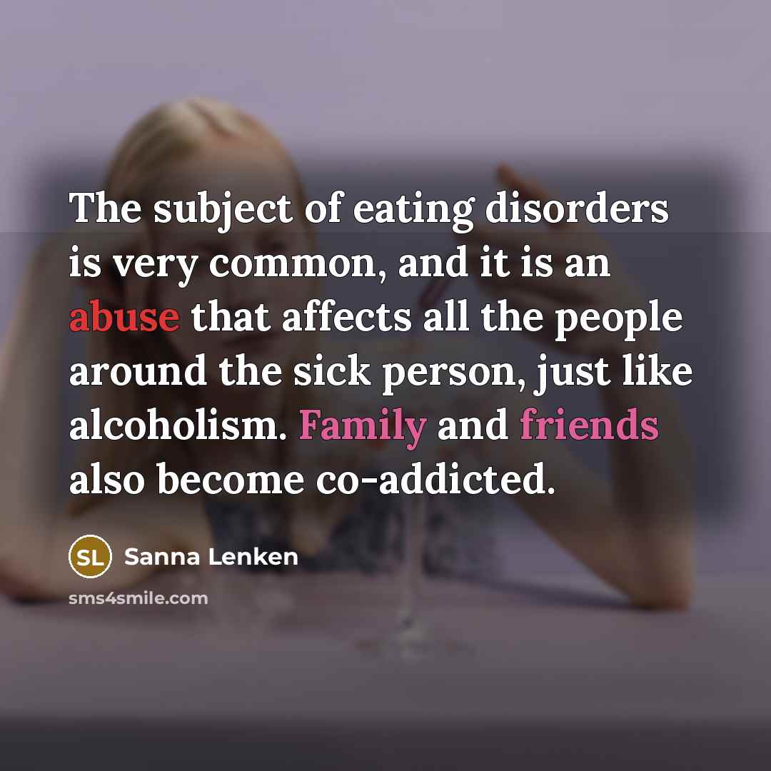 “The subject of eating disorders is very common, and it…” quote by Sanna Lenken