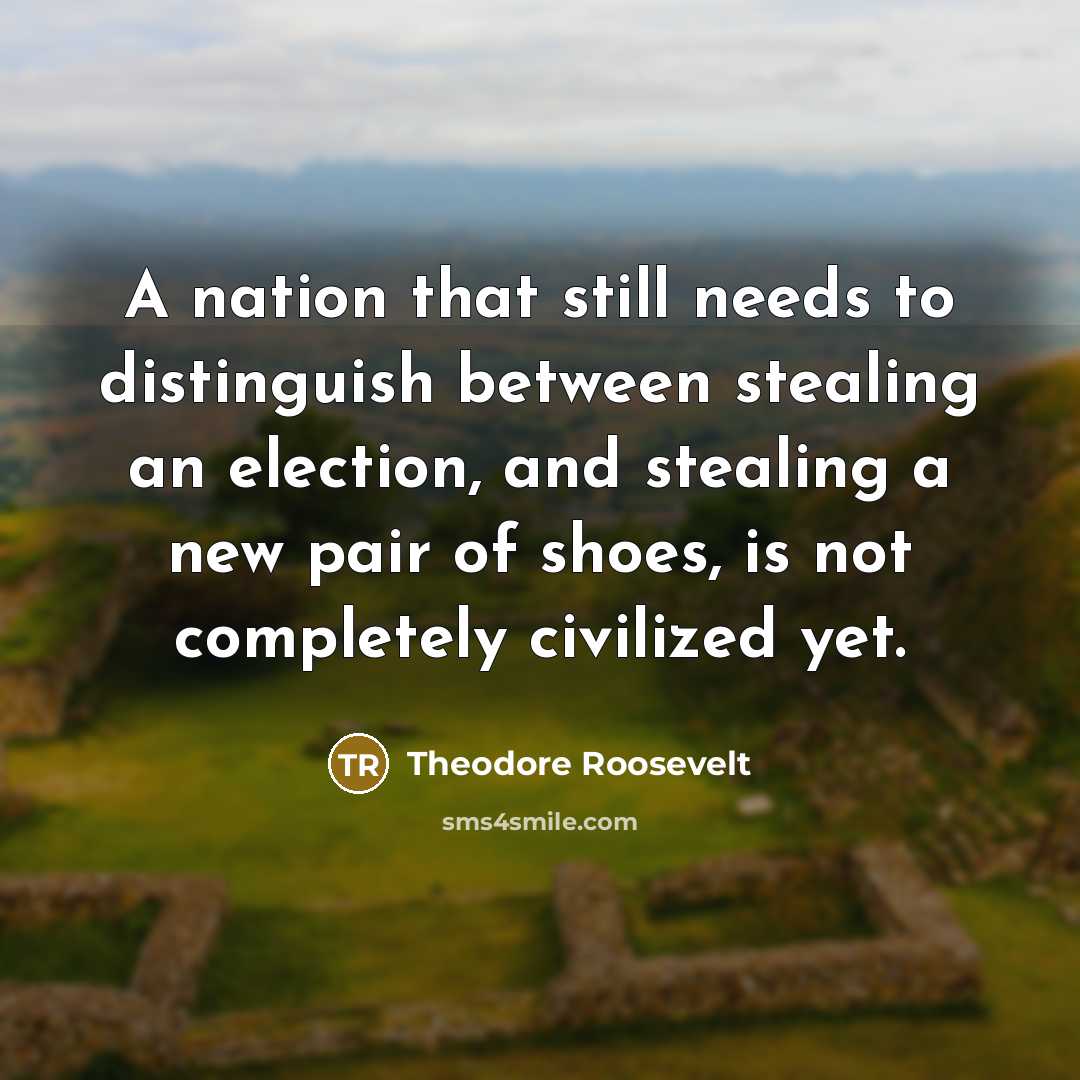 “A nation that still needs to distinguish between stealing an…” quote by Theodore Roosevelt