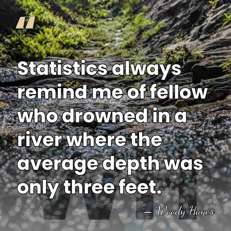 Statistics always remind me of fellow who drowned in a river where&hellip; - Woody Hayes
