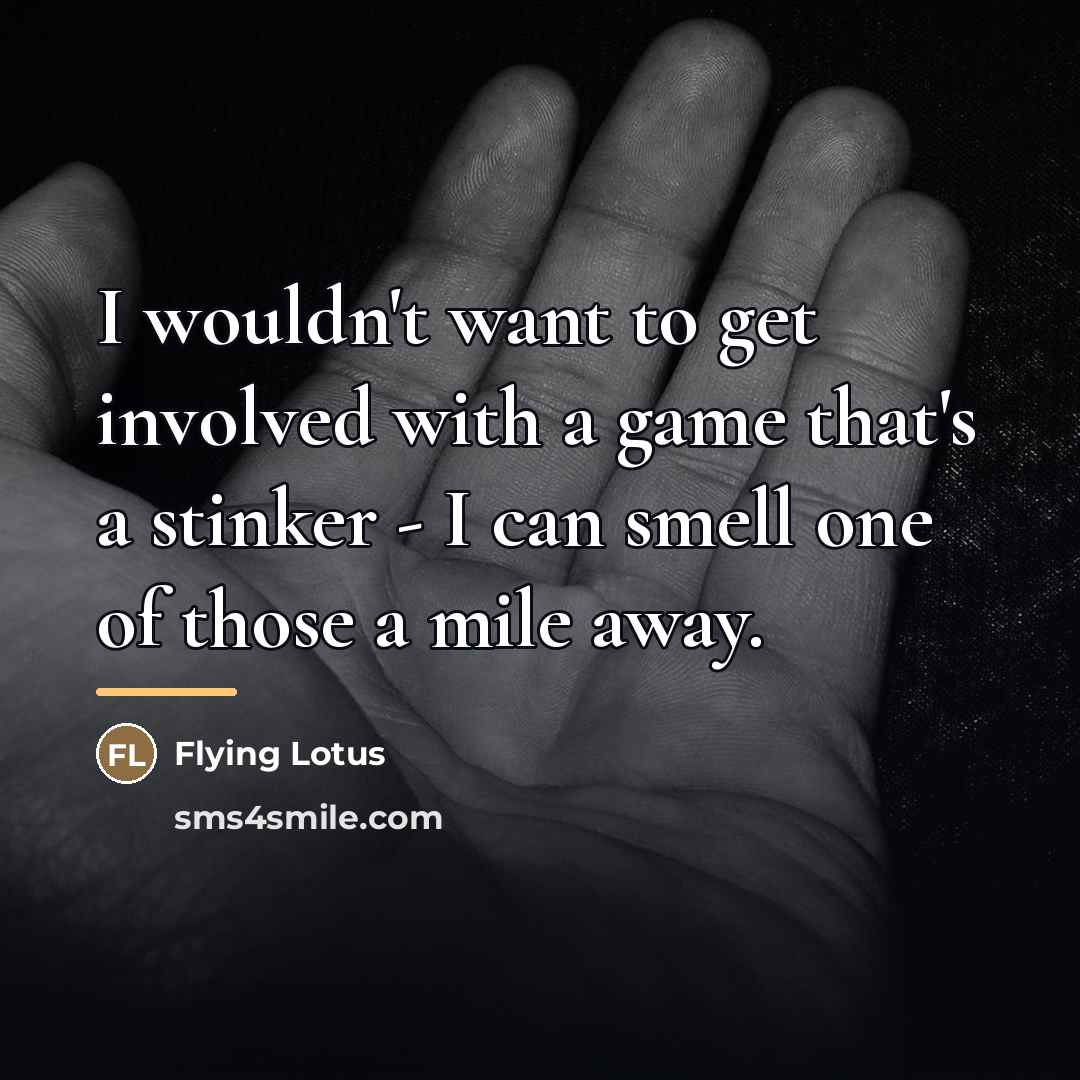 “I wouldn't want to get involved with a game that's…” quote by Flying Lotus