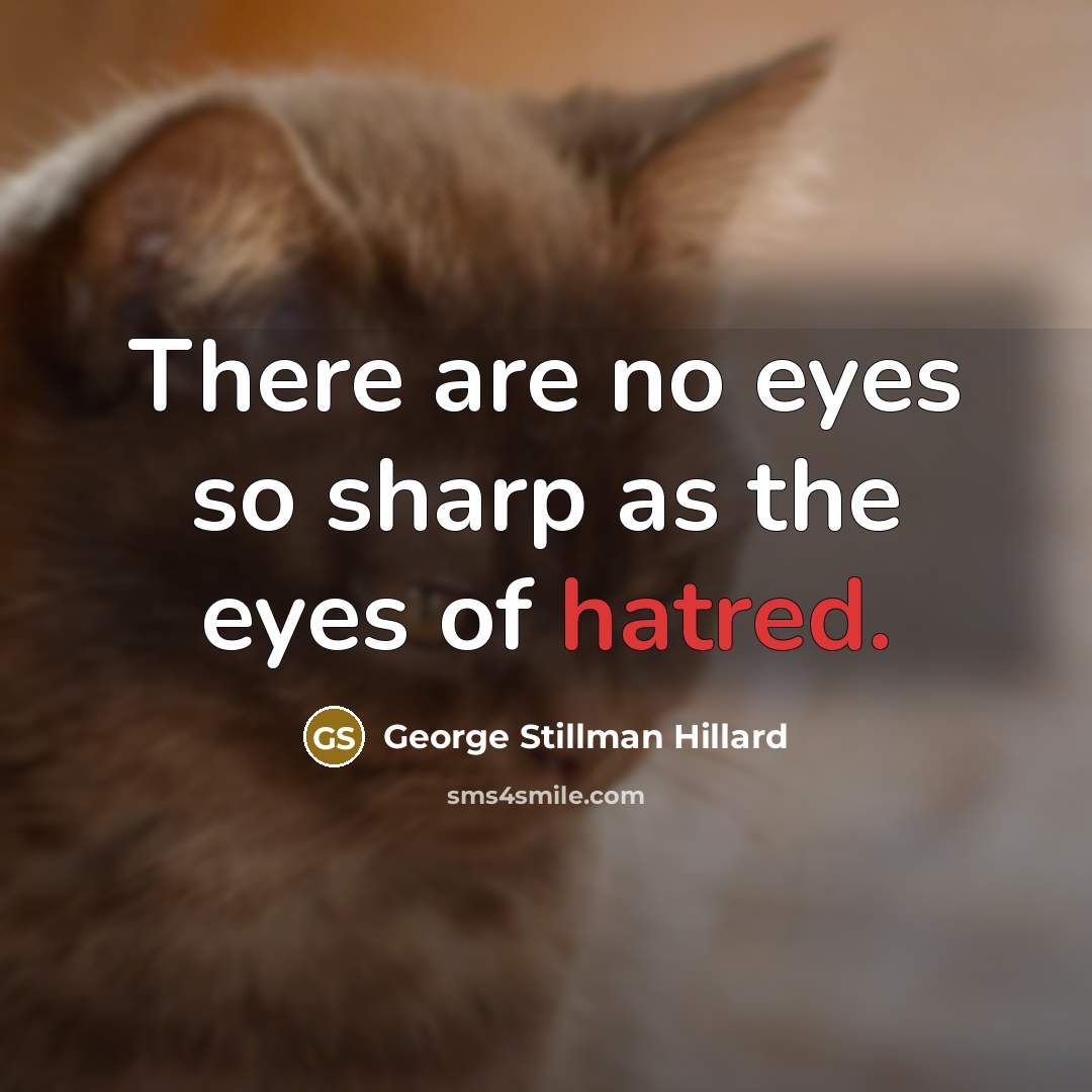 “There are no eyes so sharp as the eyes of…” quote by George Stillman Hillard