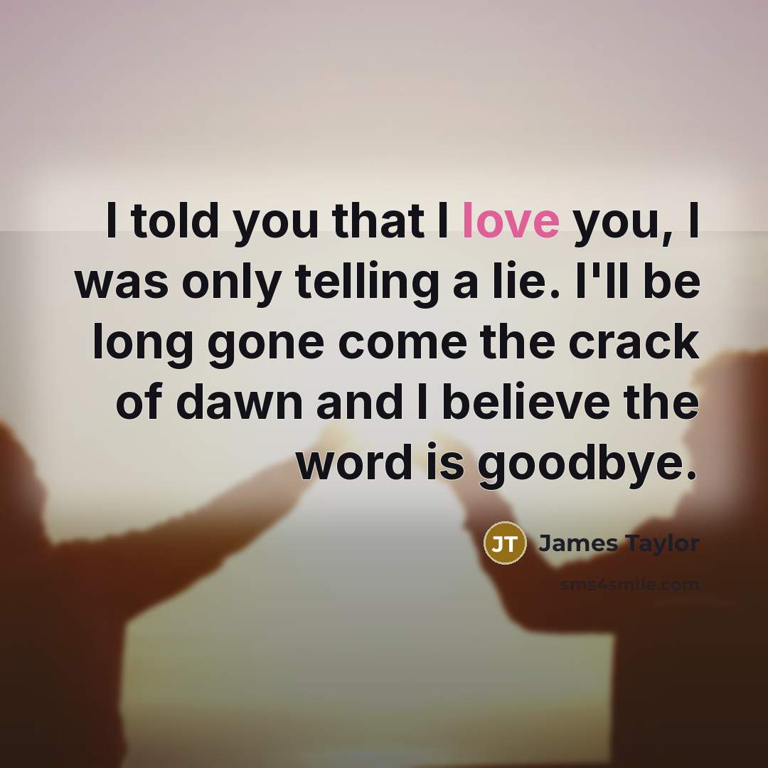 “I told you that I love you, I was only…” quote by James Taylor