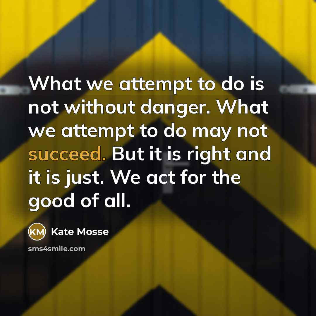 “What we attempt to do is not without danger. What…” quote by Kate Mosse