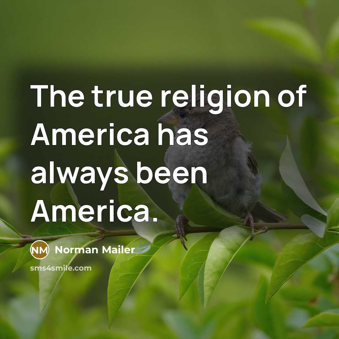 “The true religion of America has always been America.…” quote by Norman Mailer
