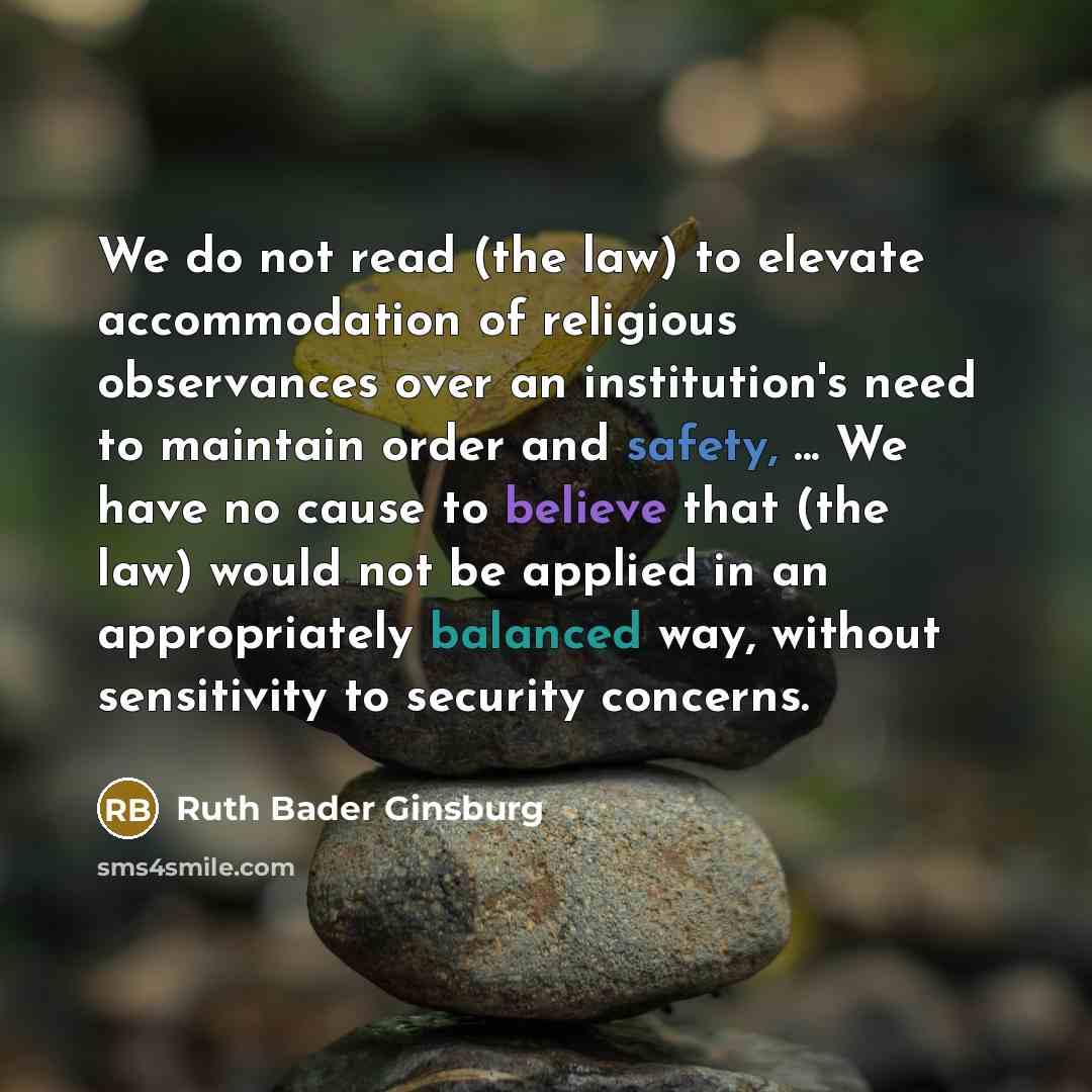 “We do not read (the law) to elevate accommodation of…” quote by Ruth Bader Ginsburg