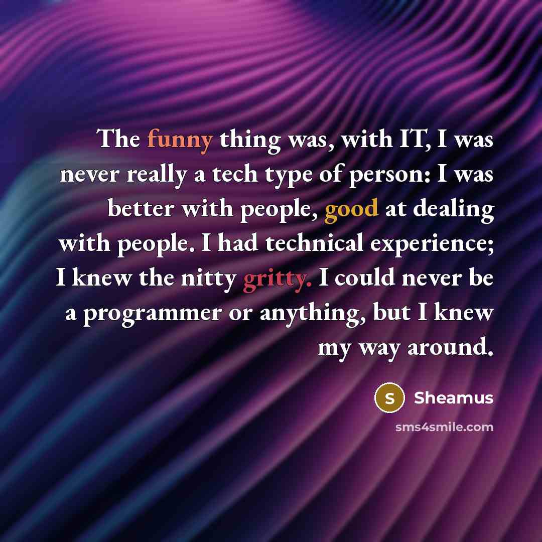 “The funny thing was, with IT, I was never really…” quote by Sheamus
