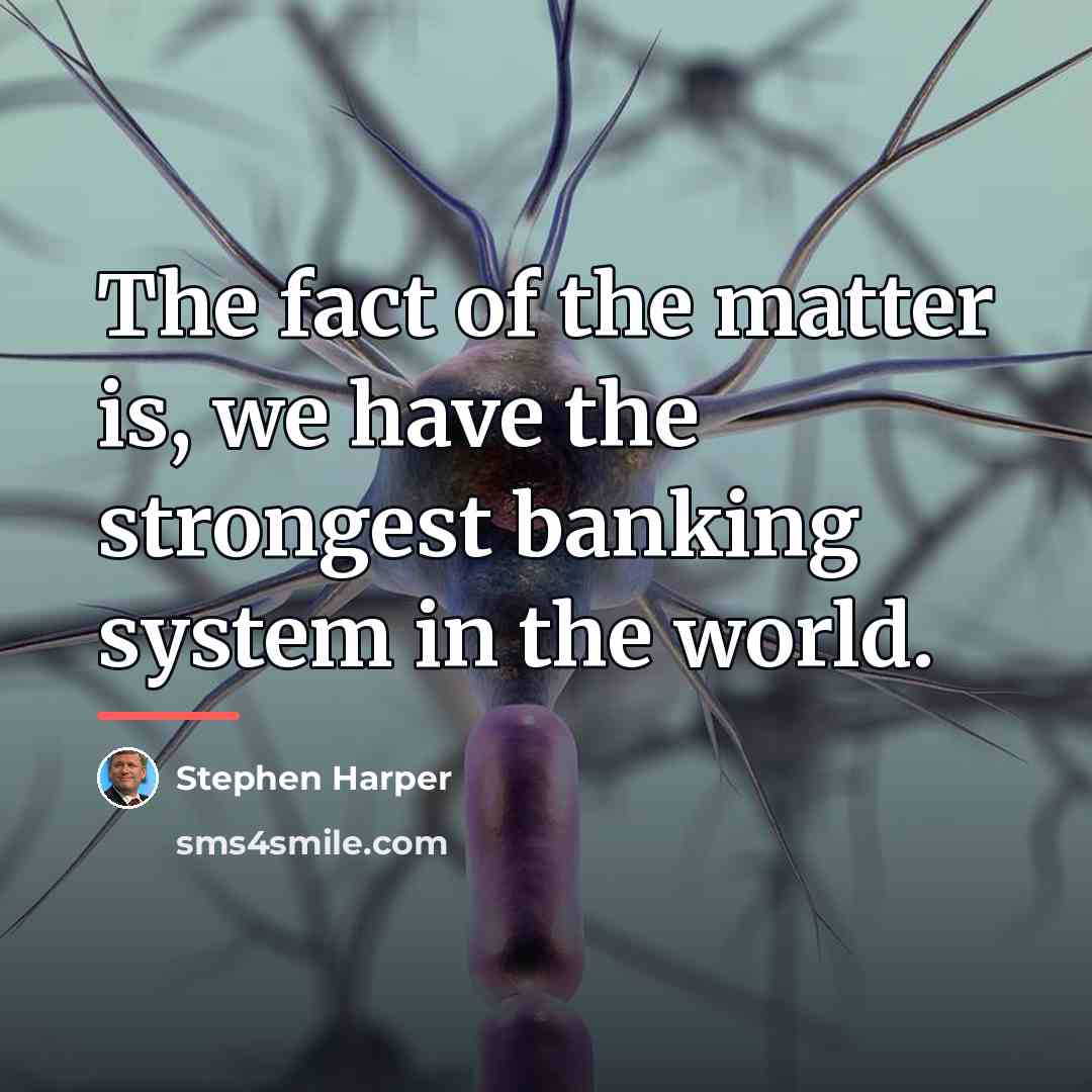 “The fact of the matter is, we have the strongest…” quote by Stephen Harper