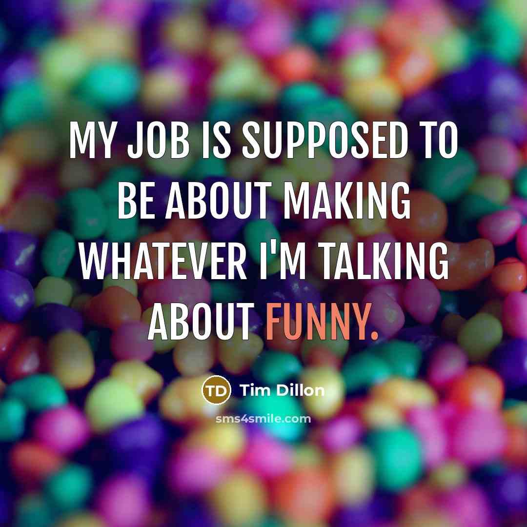 “My job is supposed to be about making whatever I'm…” quote by Tim Dillon
