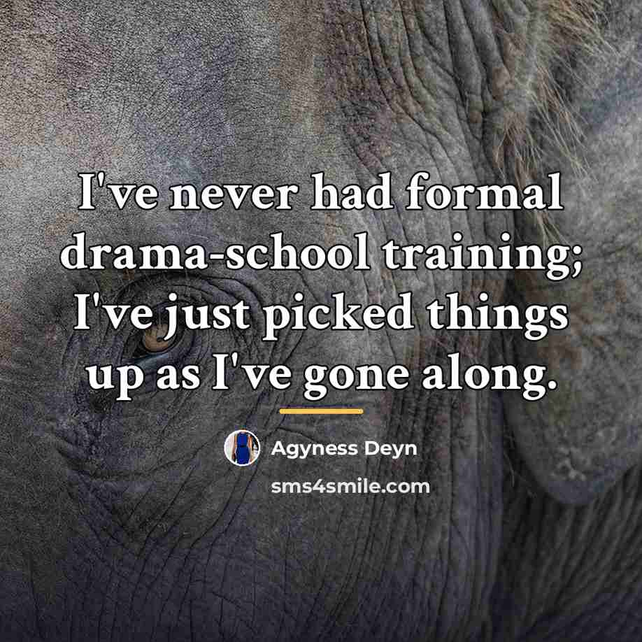 “I've never had formal drama-school training; I've just picked things…” quote by Agyness Deyn