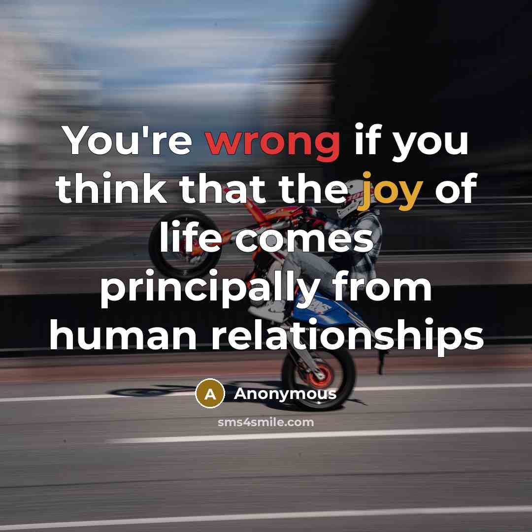 “You're wrong if you think that the joy of life…” quote by Anonymous