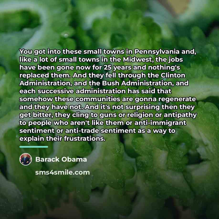“You got into these small towns in Pennsylvania and, like…” quote by Barack Obama