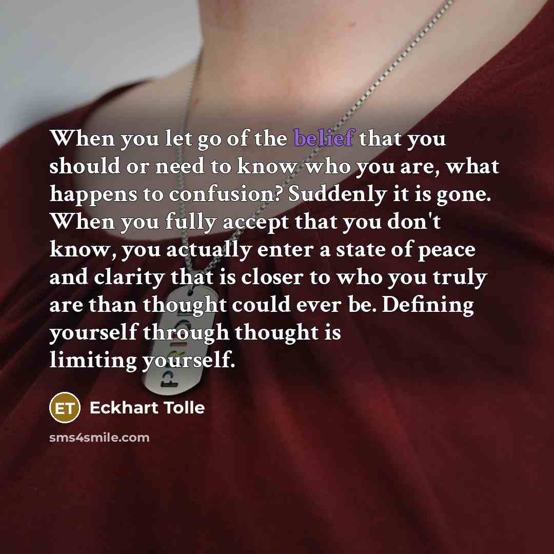 “When you let go of the belief that you should…” quote by Eckhart Tolle