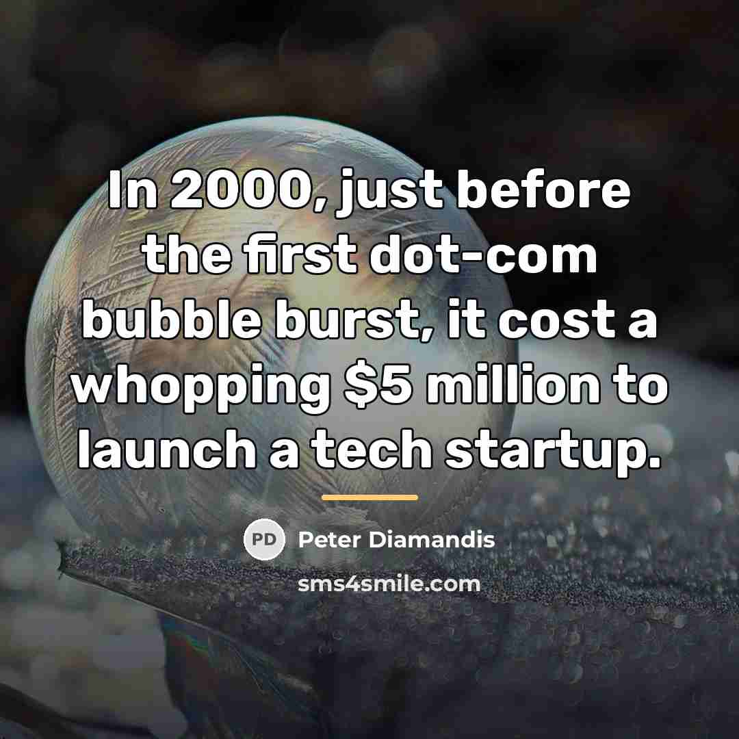“In 2000, just before the first dot-com bubble burst, it…” quote by Peter Diamandis