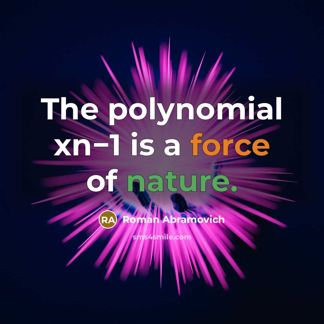 “The polynomial xn−1 is a force of nature.…” quote by Roman Abramovich