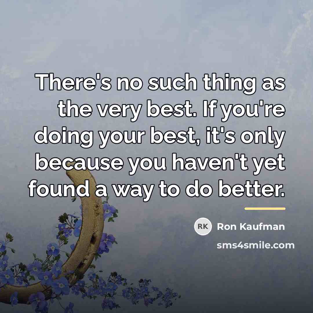 “There's no such thing as the very best. If you're…” quote by Ron Kaufman