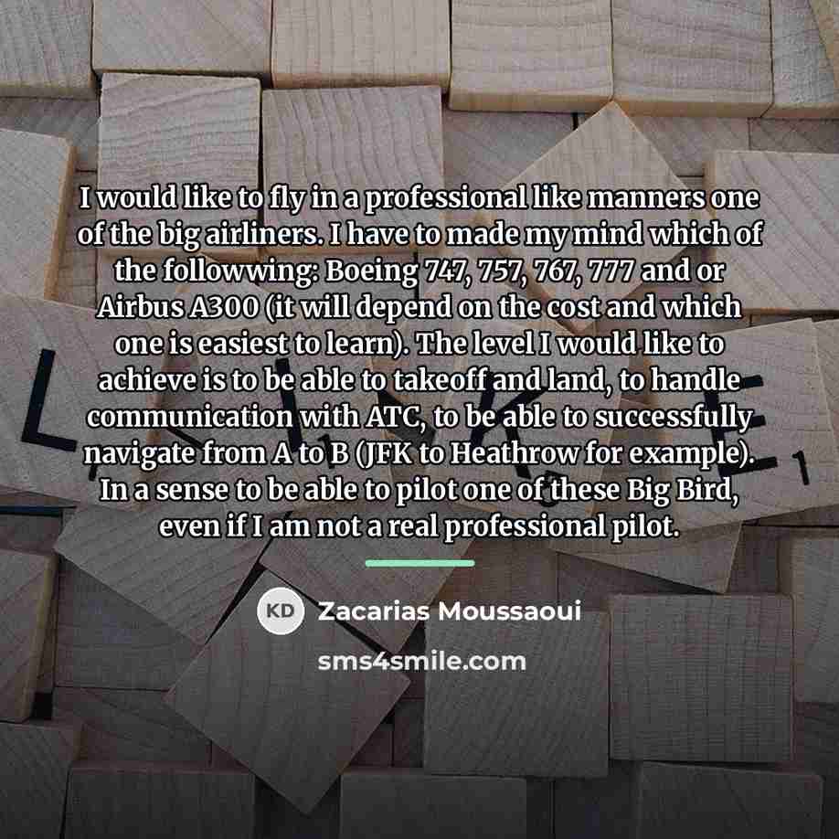 “I would like to fly in a professional like manners…” quote by Zacarias Moussaoui